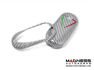 Alfa Romeo 4C Key Fob Cover - Carbon Fiber - Silver w/ Italian Theme